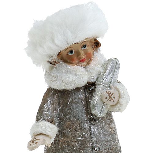 Floristik24 Figura świąteczna szaro-biała 13cm 2szt