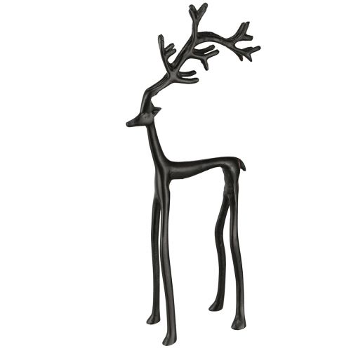 Floristik24 Dekoracja świąteczna figurka renifera metalowa czarna 17×8×38,5cm