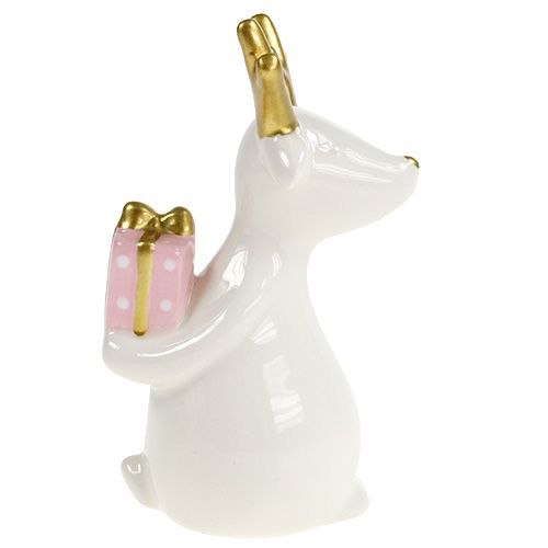 Floristik24 Świąteczna figurka renifer biała 11cm, 12cm 2szt