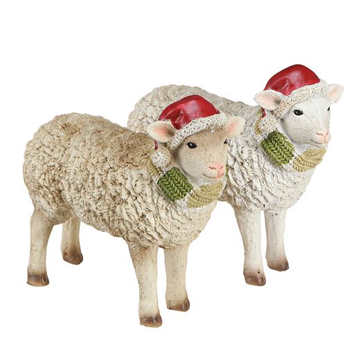 Produkt Figurki świąteczne owce z czapką i szalikiem L16cm 2 sztuki