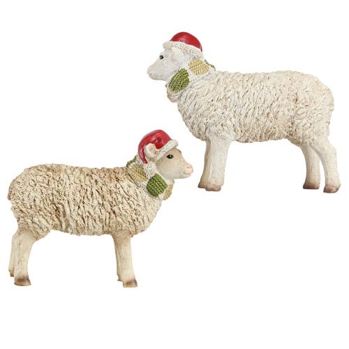Produkt Figurki świąteczne owce z czapką i szalikiem L16cm 2 sztuki