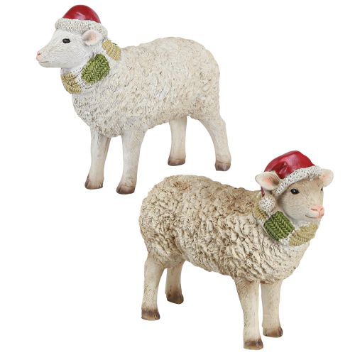 Produkt Figurki świąteczne owce z czapką i szalikiem L16cm 2 sztuki