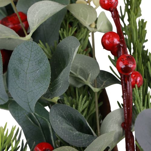 Floristik24 Girlanda świąteczna girlanda jodłowa sztuczny eukaliptus gałązka jagód iglastych 160cm