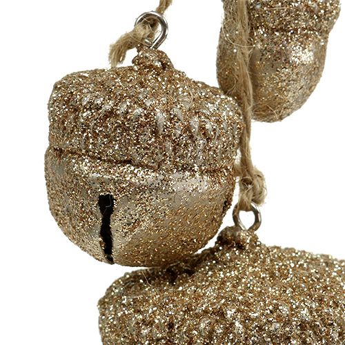Floristik24 Zawieszka dekoracyjna Żołędzie 3cm-5cm Szampan L16cm 3szt.