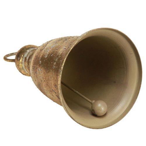 Floristik24 Dzwonek bożonarodzeniowy złoty wygląd antyczny W13/18cm 2szt