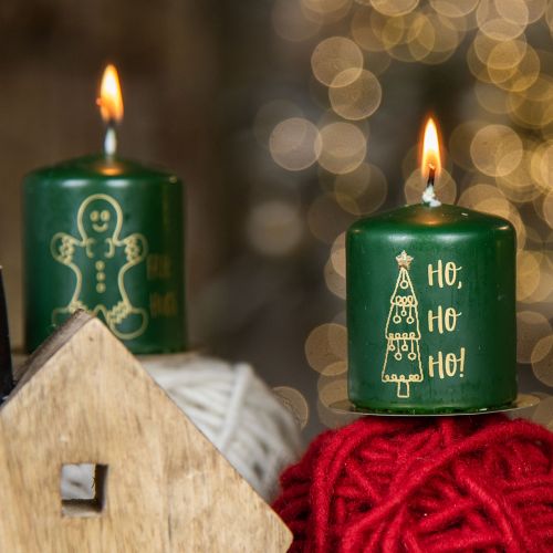 Produkt Świece świąteczne świece świąteczne zielone Ø5cm W6cm 4 szt