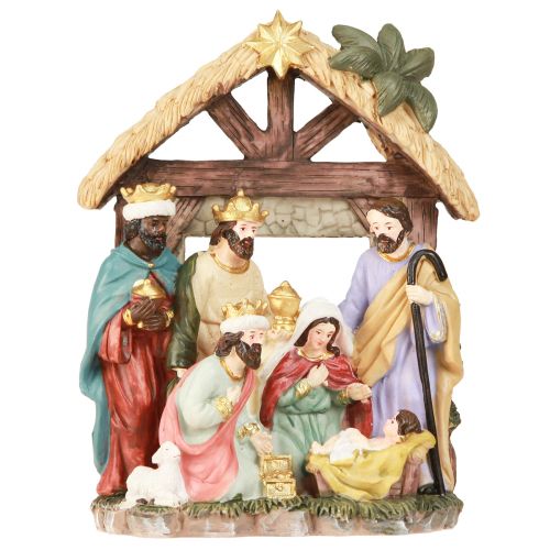 Produkt Szopka bożonarodzeniowa z figurkami Szopka bożonarodzeniowa 15,5×7×20cm
