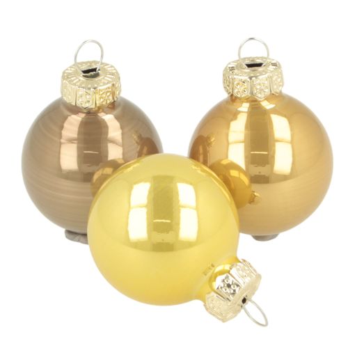 Zestaw mini bombek choinkowych, błyszczące wiszące kule, 3 cm, 22 sztuki