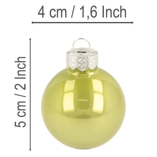 Zestaw bombek choinkowych, kolorowe bombki, błyszczące, 40 mm, 24 sztuki | Floristik24.pl