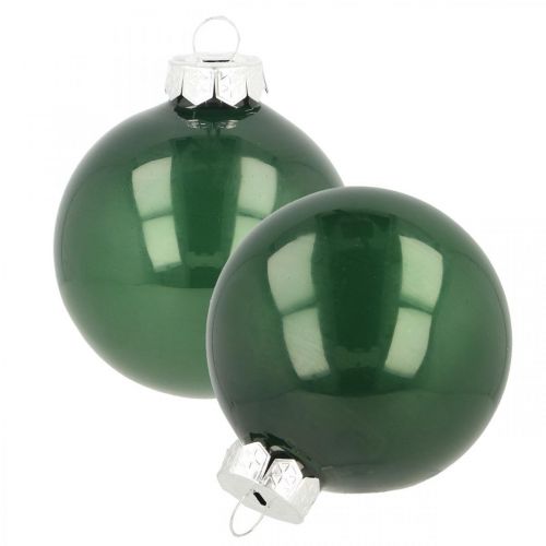 Bombki choinkowe szklane bombki choinkowe zielone matowe Ø6cm 24 sztuki