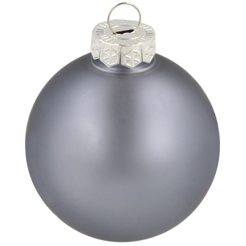 Produkt Zestaw szklanych bombek choinkowych 3 szt. – jasnoniebieski, niebieski, metaliczny niebieski i matowy z zawieszką 6 cm 24 szt.