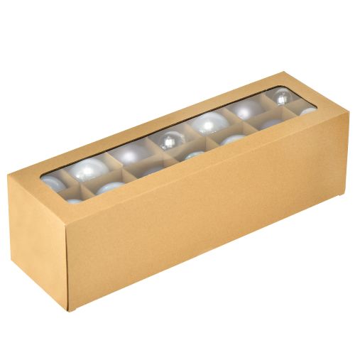 Produkt Zestaw szklanych bombek choinkowych 3 szt. – jasnoniebieski, niebieski, metaliczny niebieski i matowy z zawieszką 6 cm 24 szt.