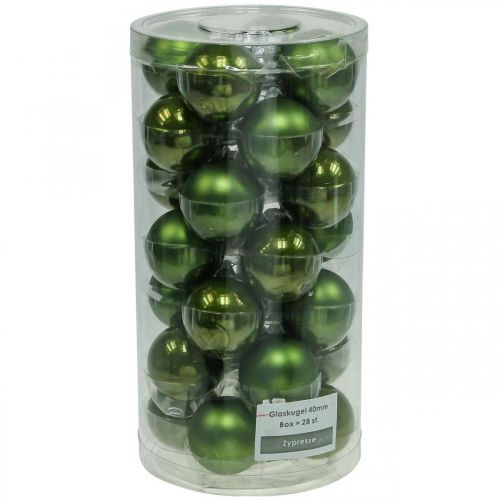 Produkt Bombki świąteczne szklane zielone matowe/błyszczące Ø4cm 24 szt