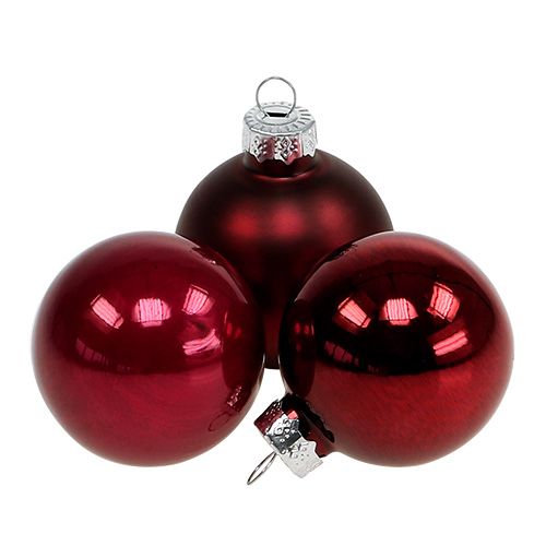 Bombki świąteczne Ø4cm Bordeaux mix 24 szt