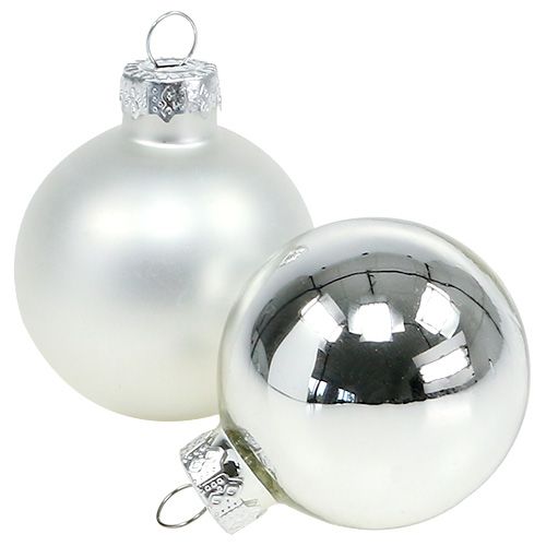 Produkt Christmas Ball Glass Ø6cm Silver Mix 24szt