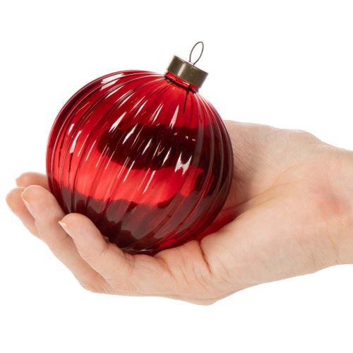 Bombki choinkowe, szklane, czerwone, 8cm, 12 szt. | Floristik24.pl