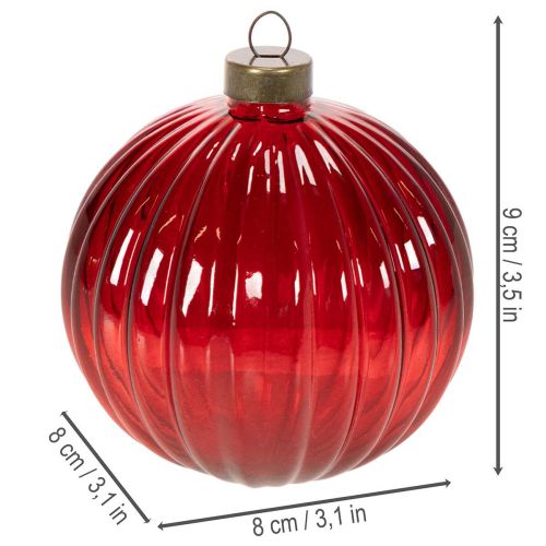 Bombki choinkowe, szklane, czerwone, 8cm, 12 szt. | Floristik24.pl