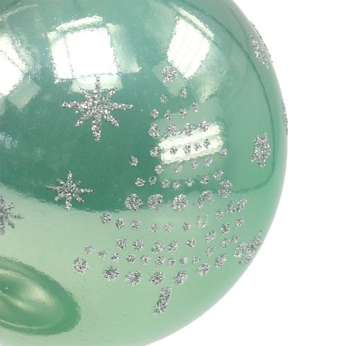 Floristik24 Kula świąteczna z brokatem eukaliptus Ø8cm 6szt.