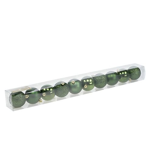 Floristik24 Bombka plastikowa Ø6cm zielona 10szt