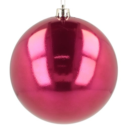 Bombka choinkowa plastikowa duża różowa Ø14cm