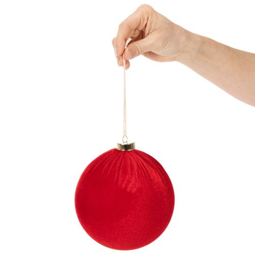 Duża czerwona bombka świąteczna do zawieszenia, 15 cm, 3 sztuki | Floristik24.pl