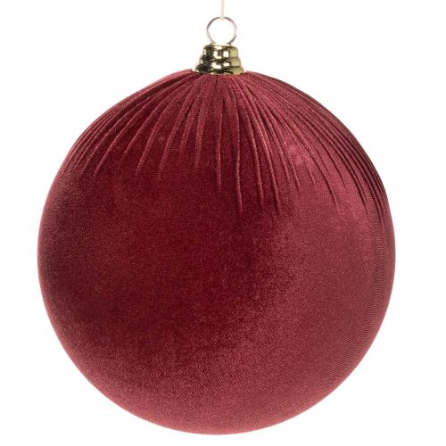 Duża, czerwona aksamitna ozdoba choinkowa do zawieszenia, 25 cm, 2 sztuki
