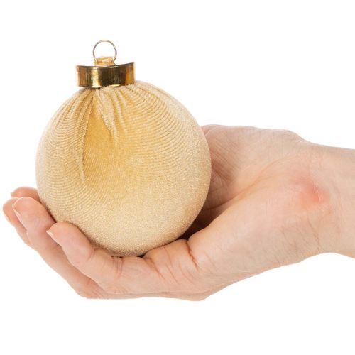 Bombki choinkowe, aksamitne, mix ciepłych kolorów, 8 cm, 12 sztuk | Floristik24.pl