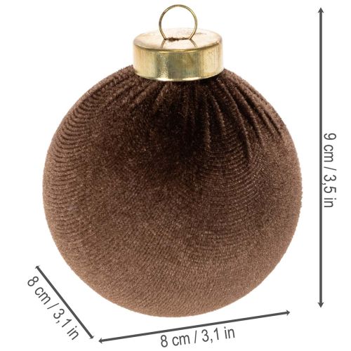 Bombki choinkowe, aksamitne, mix ciepłych kolorów, 8 cm, 12 sztuk | Floristik24.pl