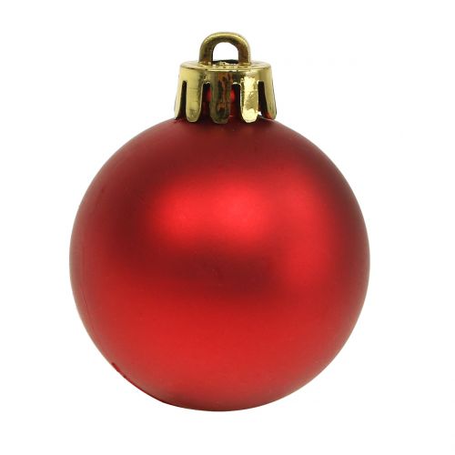 Floristik24 Bombka świąteczna czerwona mała Ø4cm 16 szt