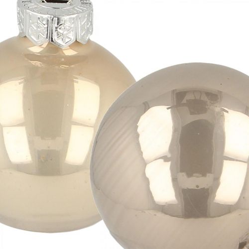 Floristik24 Bombki choinkowe, mini bombki choinkowe, mix dekoracji świątecznych beż/masa perłowa W4,5cm Ø4cm prawdziwe szkło 24 szt.
