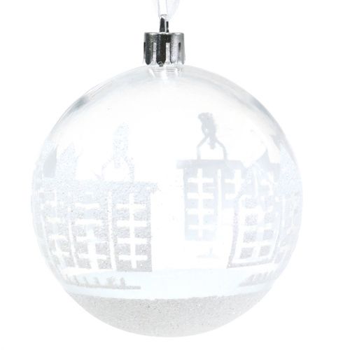 Produkt Christmas Ball Plastic White,Clear Ø8cm 2szt