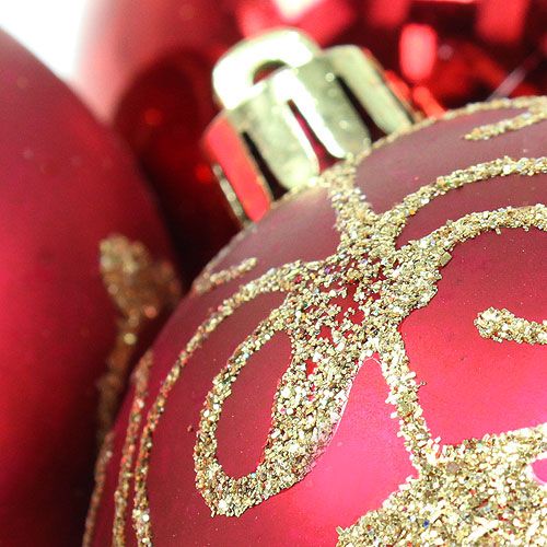 Floristik24 Kula świąteczna plastikowa rubin Ø70mm 8szt