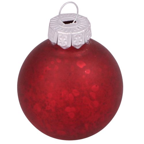 Produkt Bombki świąteczne z czerwonego szkła vintage mini Ø3cm 22 szt