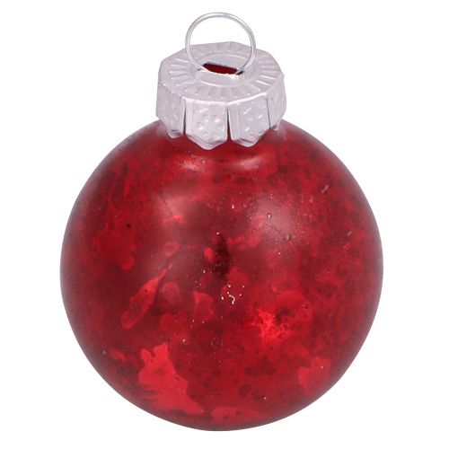 Produkt Bombki świąteczne z czerwonego szkła vintage mini Ø3cm 22 szt
