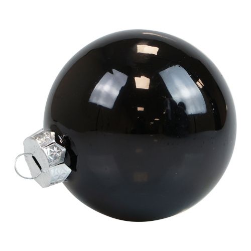 Produkt Bombki choinkowe szklane czarne bombki błyszczące Ø7,5cm 12 sztuk