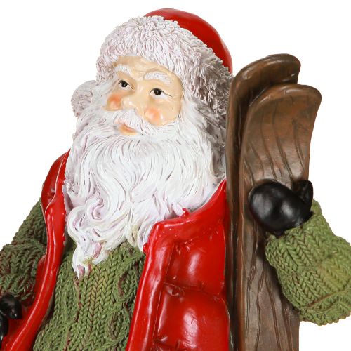 Produkt Figurka dekoracyjna Świętego Mikołaja z nartami malowana 14×10,5×24,5 cm