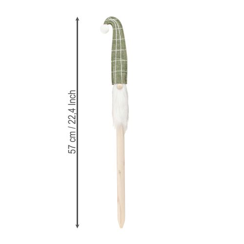Produkt Mikołaj na patyku krasnal bożonarodzeniowy zielony 57cm 4 sztuki
