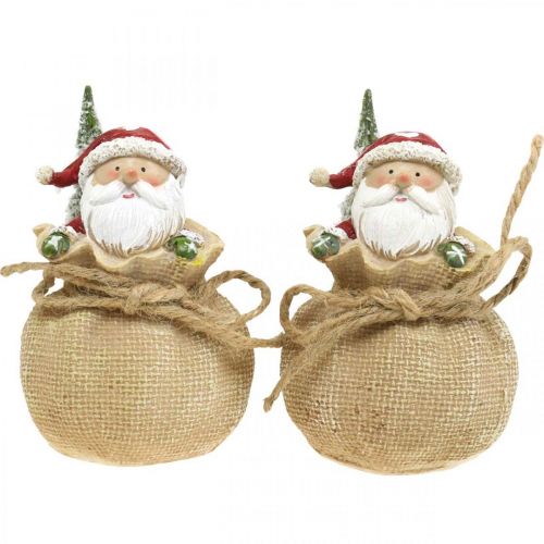 Produkt Figura dekoracyjna Święty Mikołaj w worku Dekoracja świąteczna Ø8cm/W13cm 2 sztuki