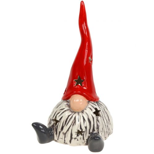 Floristik24 Figurka dekoracyjna Świąteczny elf jasnoczerwony, szary 20cm