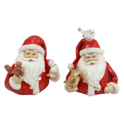 Floristik24 Figurki świąteczne Święty Mikołaj ze zwierzętami 10x7x9cm 2szt