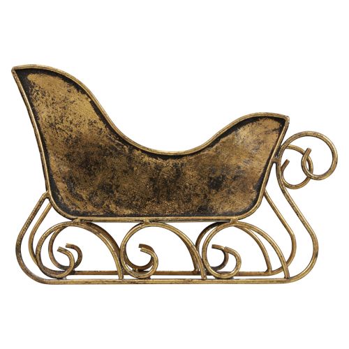 Floristik24 Świąteczne sanie metalowe ozdobne sanie złote 30×12×20cm