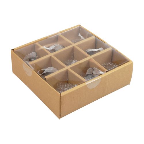 Produkt Ozdoby świąteczne dekoracja szklana cebula przezroczysty diament Ø5,5cm 9 szt