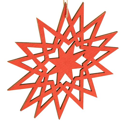 Produkt Gwiazda bożonarodzeniowa drewniana ozdoba do zawieszenia Ø12/15cm 8 szt.