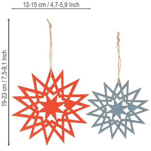 Produkt Gwiazda bożonarodzeniowa drewniana ozdoba do zawieszenia Ø12/15cm 8 szt.