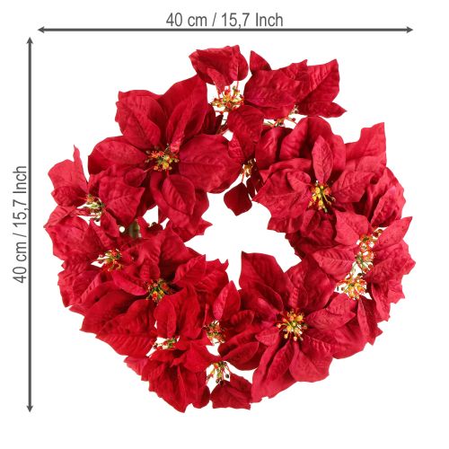 Produkt Wieniec z poinsecji, kwiaty sztuczne, Boże Narodzenie, Ø40cm