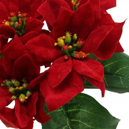 Produkt Sztuczna poinsecja czerwona jedwabna dekoracja kwiatowa 6 sztuk w pęczku