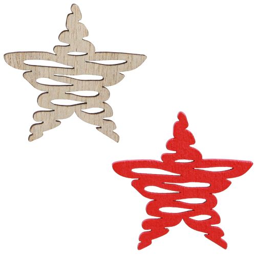 Floristik24 Poinsecje do posypania czerwone, drewno naturalne 4cm 72 szt