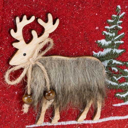 Produkt Torba świąteczna czerwona z futerkiem 15,5cm x 18cm 3 szt