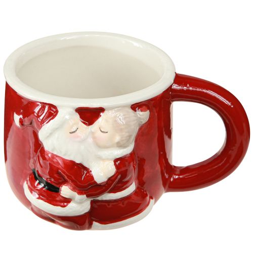 Produkt Kubek świąteczny ceramiczny Świąteczna para czerwony biały W8,5cm 2szt