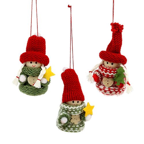 Floristik24 Skrzat świąteczny do zawieszenia 6,5cm L15cm Asortyment. 3szt.